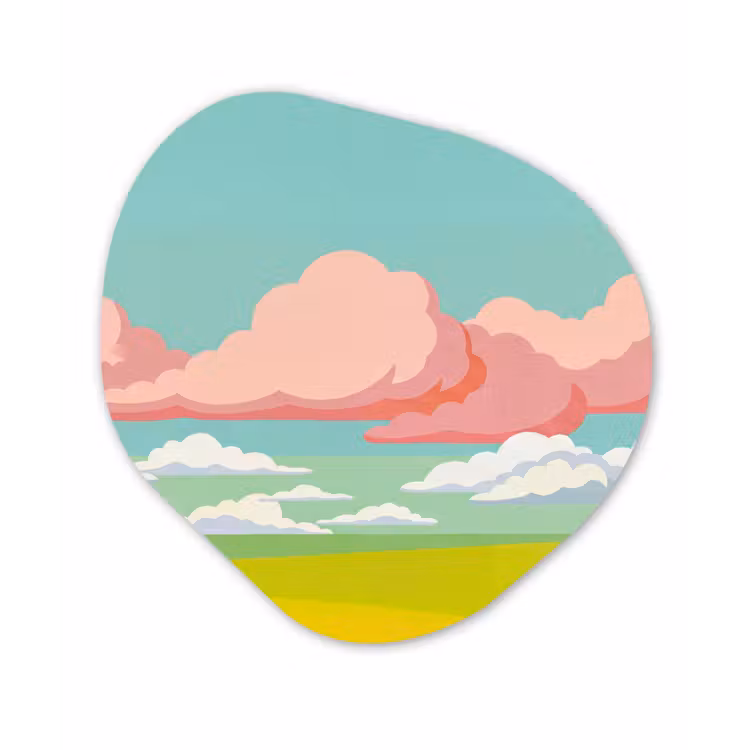 Organisch schilderij - Forex - Wolken - Roze - Natuur - Modern - Pastel — 1