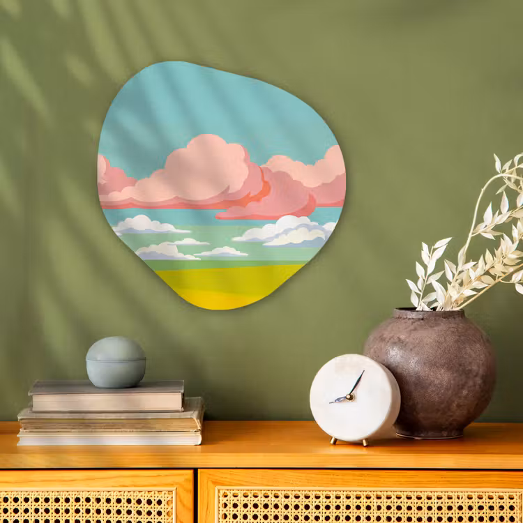 Organisch schilderij - Forex - Wolken - Roze - Natuur - Modern - Pastel — 2