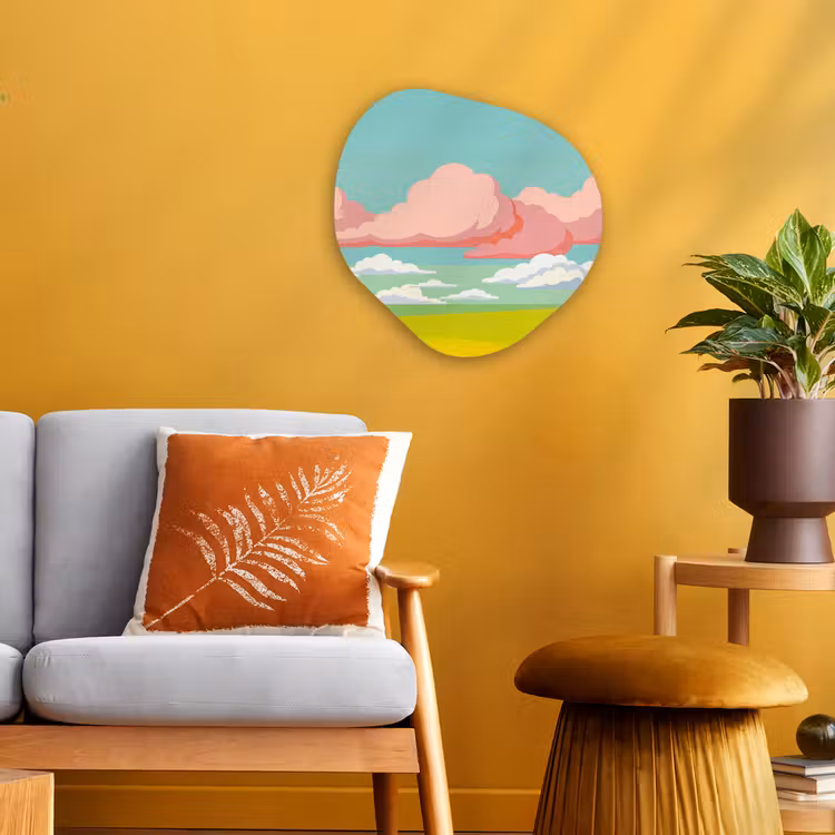 Organisch schilderij - Forex - Wolken - Roze - Natuur - Modern - Pastel — 3