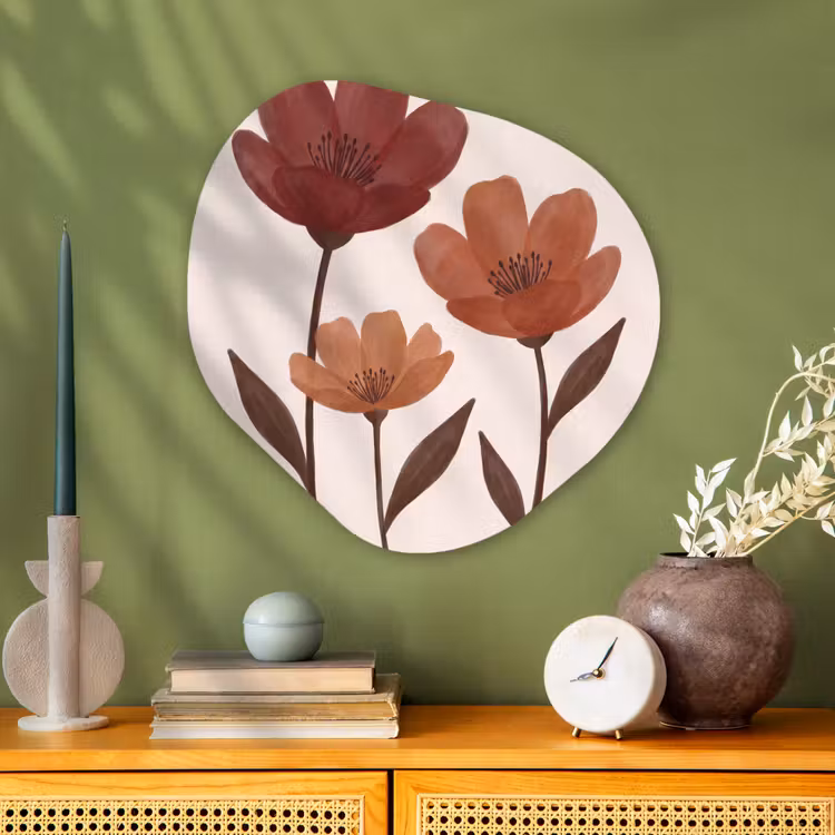 Organische vorm aluminium - Bloemen - Abstract - Modern - Bruin - Decoratief — 2