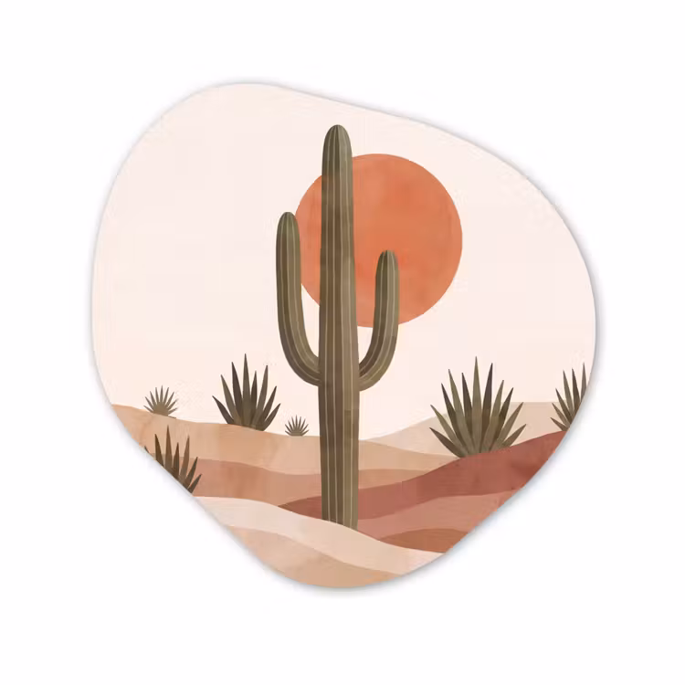 Organische vorm aluminium - Cactus - Duinen - Modern - Landschap - Groen — 1