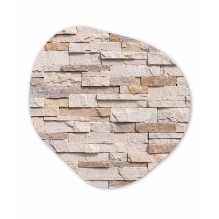 Organisch schilderij - Forex - Steen - Muur - Textuur - Rustiek - Beige — 1