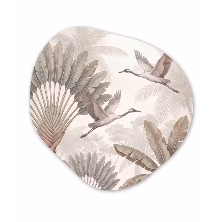 Organisch schilderij - Forex - Vogel - Tropisch - Jungle - Natuur - Beige — 1