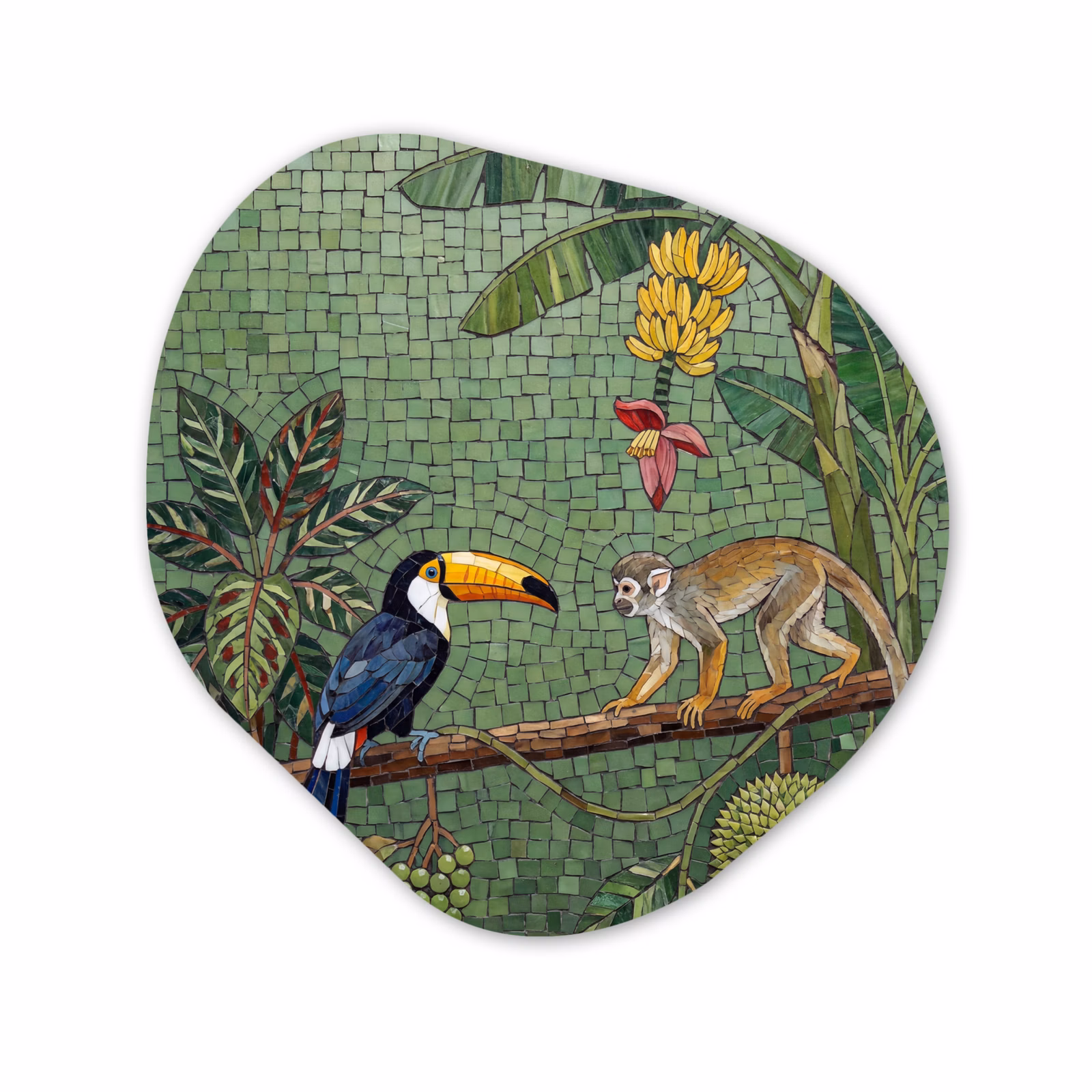 Organisch schilderij - Forex - Vogel - Dier - Jungle - Mozaïek - Natuur — 1