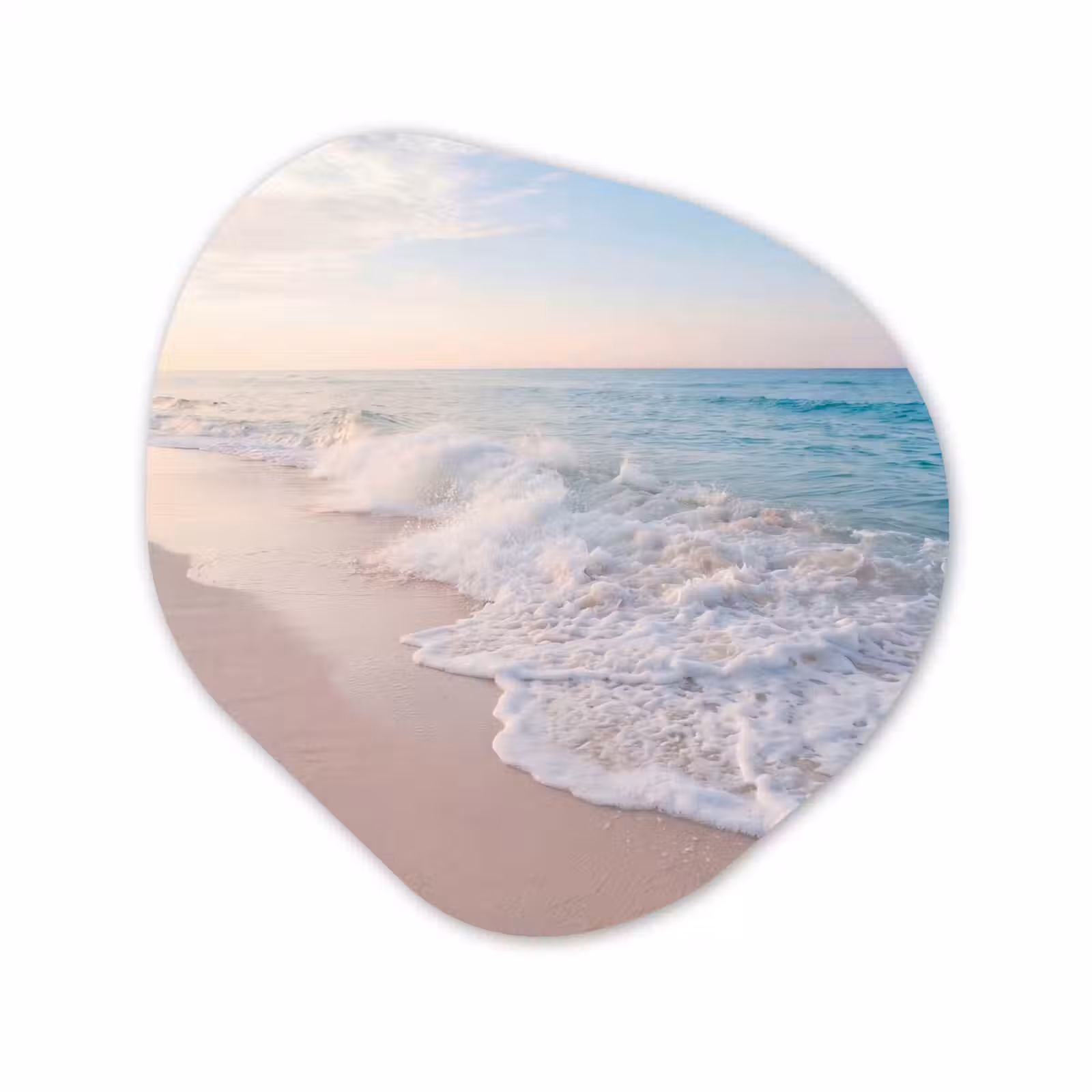 Organisch schilderij - Forex - Zee - Golven - Strand - Natuur - Wit — 1