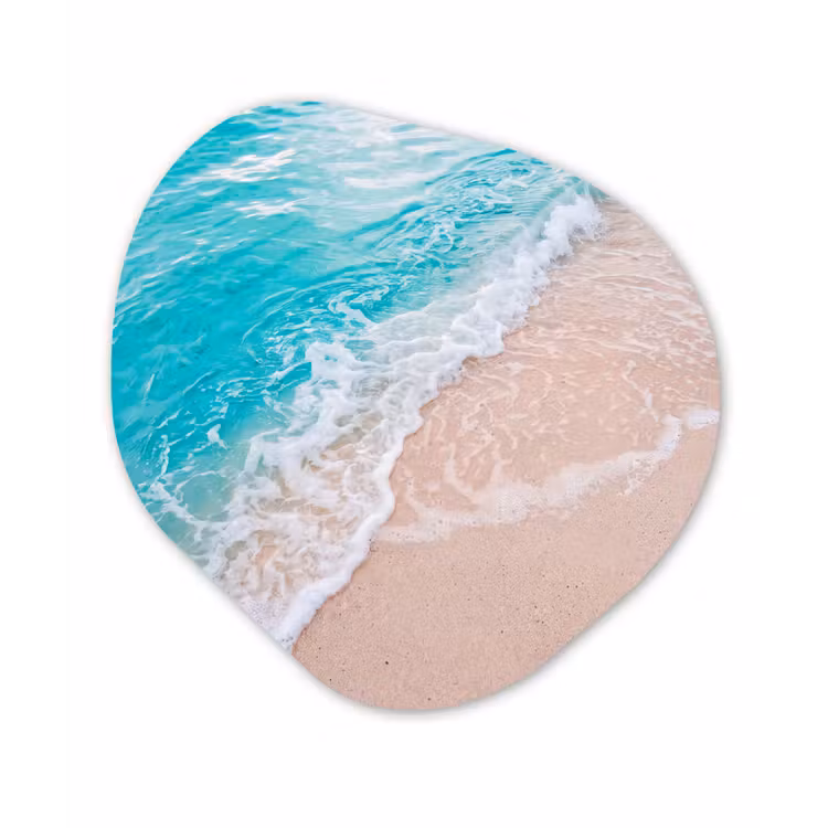 Organisch schilderij - Forex - Strand - Zee - Golf - Natuur - Blauw — 1