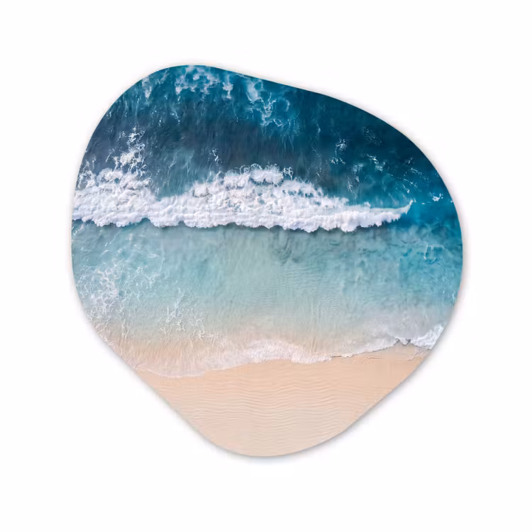 Organisch schilderij - Forex - Strand - Zee - Golven - Natuur - Blauw — 1