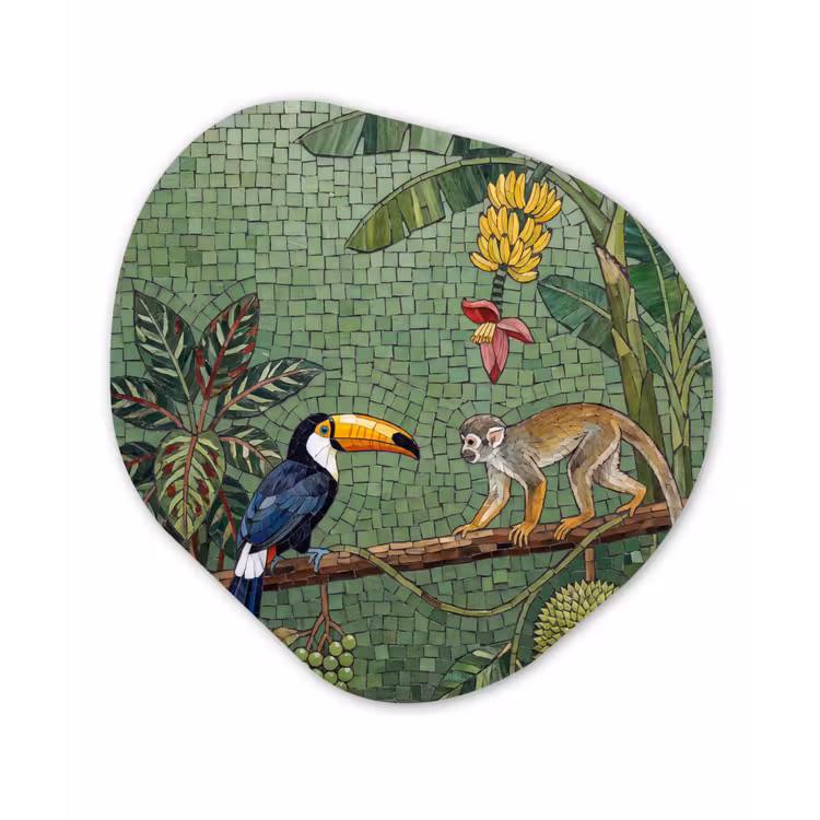 Organisch schilderij - Forex - Vogel - Dier - Jungle - Mozaïek - Natuur — 1