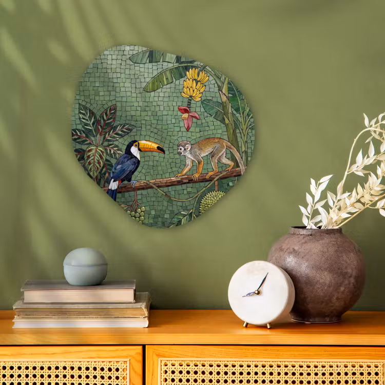 Organisch schilderij - Forex - Vogel - Dier - Jungle - Mozaïek - Natuur — 2