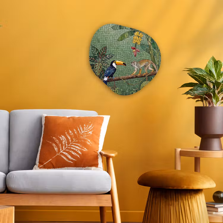 Organisch schilderij - Forex - Vogel - Dier - Jungle - Mozaïek - Natuur — 3