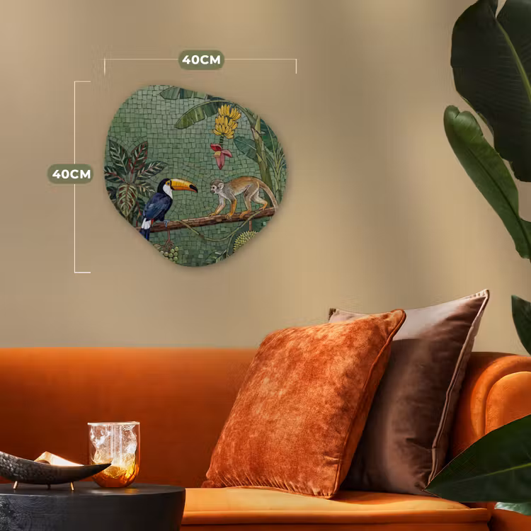 Organisch schilderij - Forex - Vogel - Dier - Jungle - Mozaïek - Natuur — 4