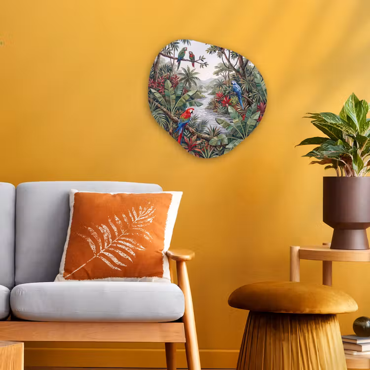 Organisch schilderij - Forex - Vogel - Jungle - Natuur - Mozaïek - Groen — 3