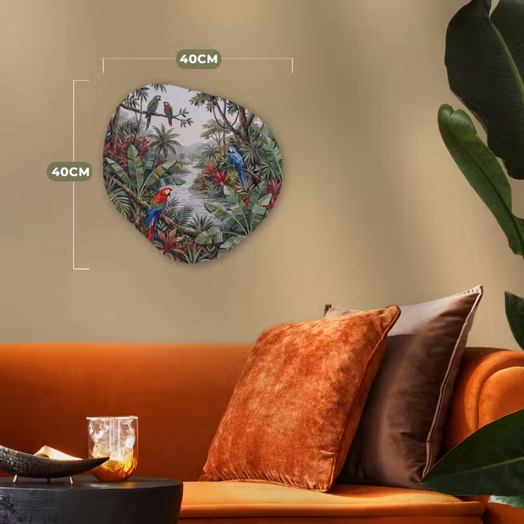 Organisch schilderij - Forex - Vogel - Jungle - Natuur - Mozaïek - Groen — 4