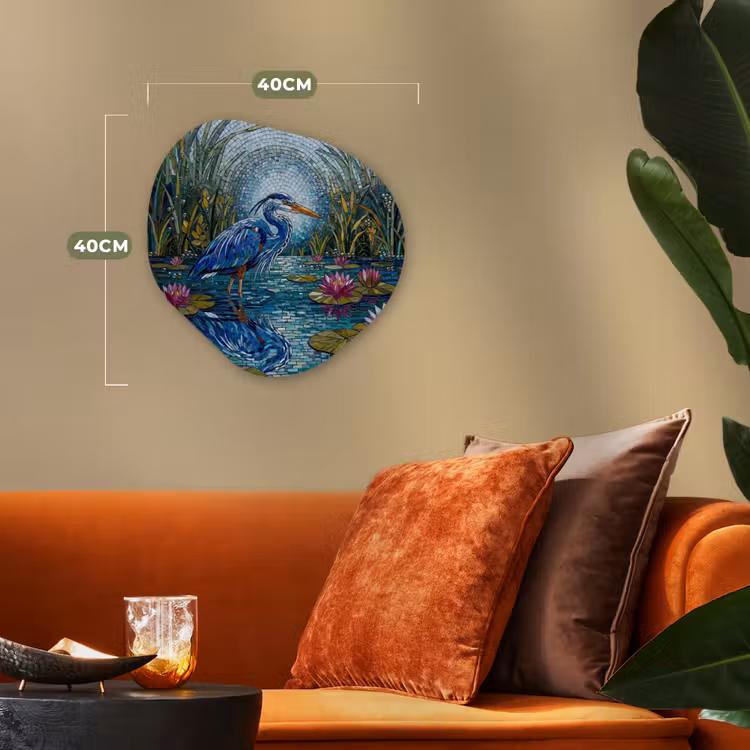 Organisch schilderij - Forex - Vogel - Water - Natuur - Abstract - Blauw — 4