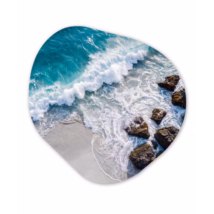 Organisch schilderij - Forex - Zee - Golf - Strand - Natuur - Blauw — 1
