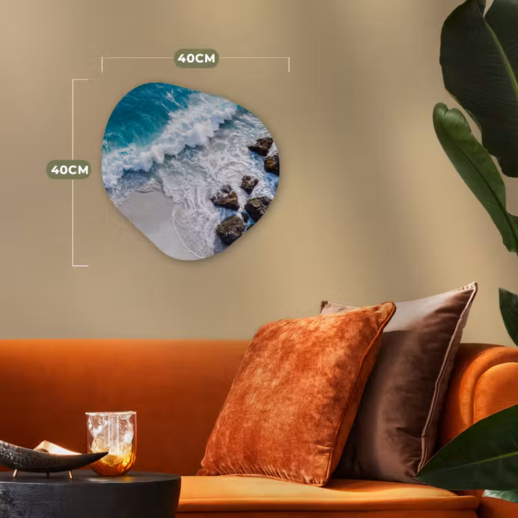 Organisch schilderij - Forex - Zee - Golf - Strand - Natuur - Blauw — 4