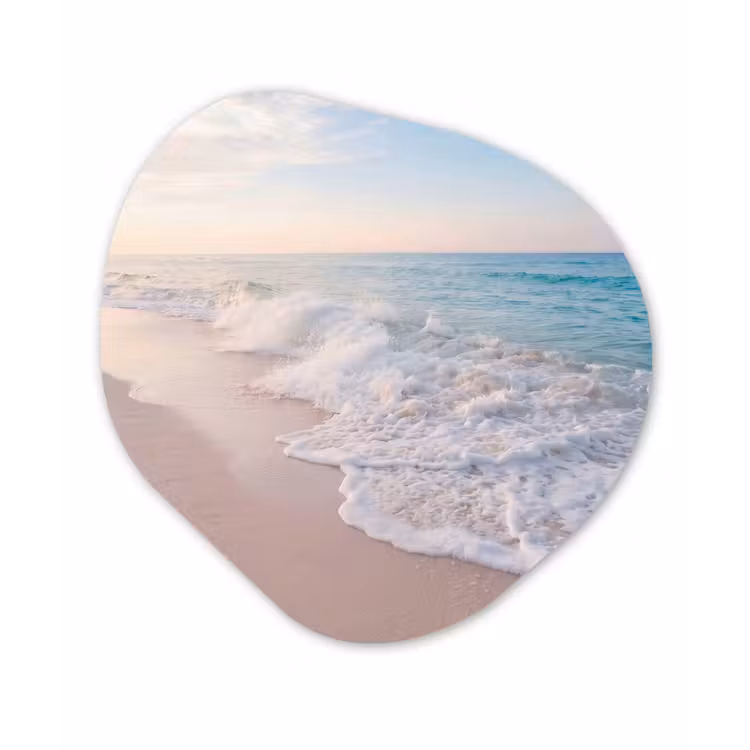 Organisch schilderij - Forex - Zee - Golven - Strand - Natuur - Wit — 1