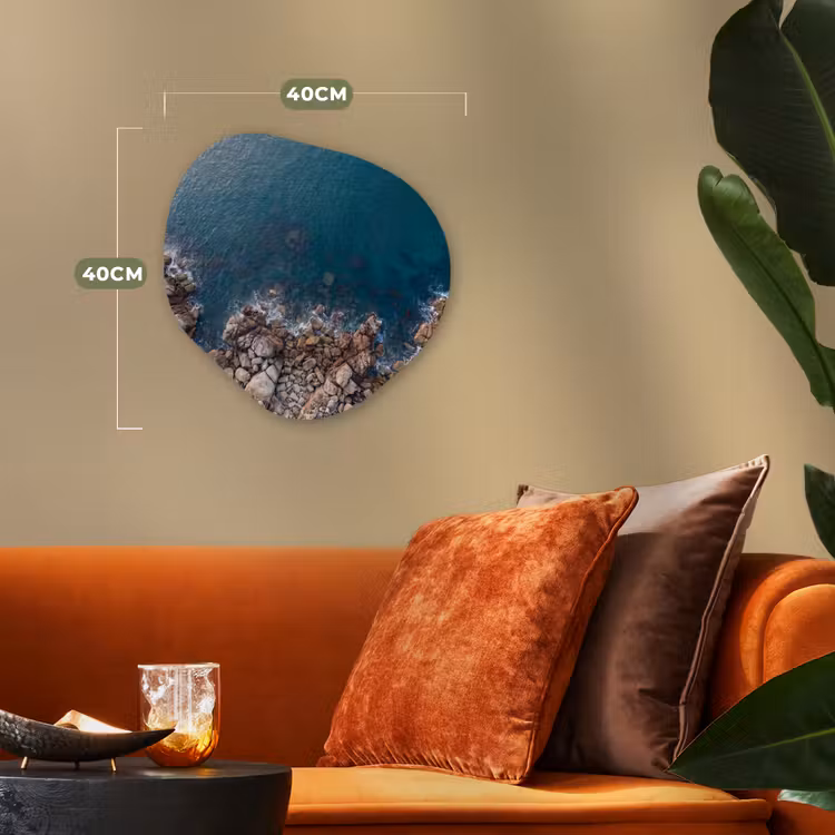 Organisch schilderij - Forex - Zee - Kustlijn - Natuur - Abstract - Blauw — 4