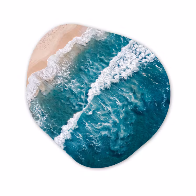 Organisch schilderij - Forex - Zee - Strand - Golven - Natuur - Blauw — 1