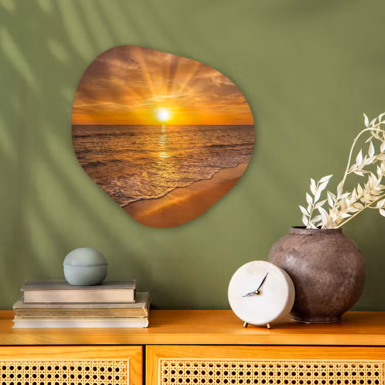 Organisch schilderij - Forex - Zee - Zonsondergang - Golven - Kust - Oranje — 2