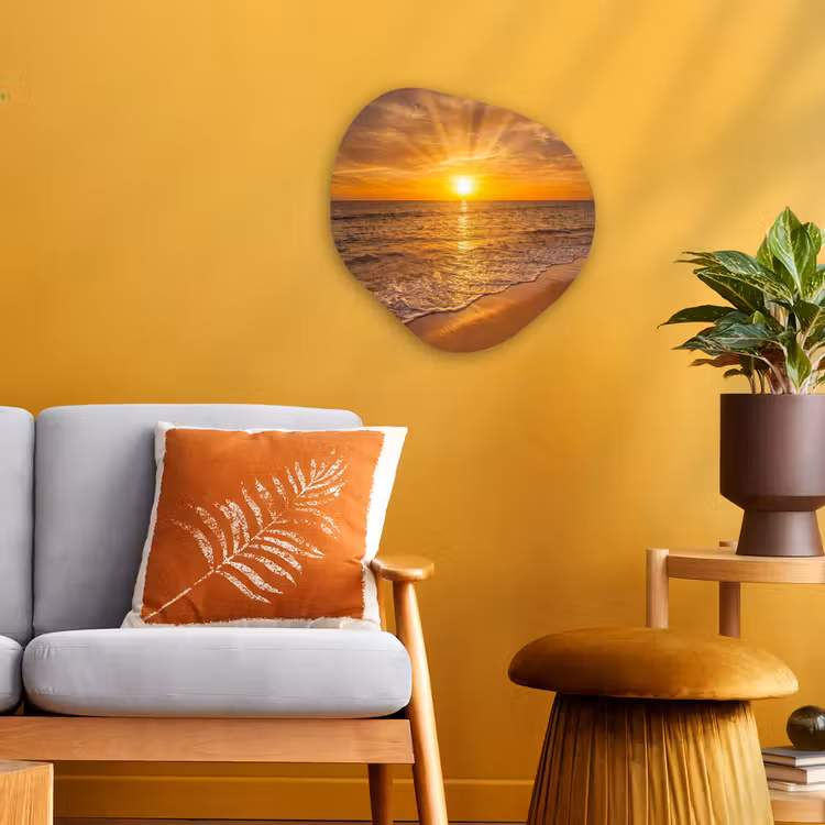 Organisch schilderij - Forex - Zee - Zonsondergang - Golven - Kust - Oranje — 3