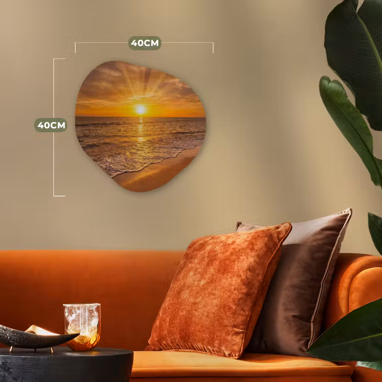 Organisch schilderij - Forex - Zee - Zonsondergang - Golven - Kust - Oranje — 4