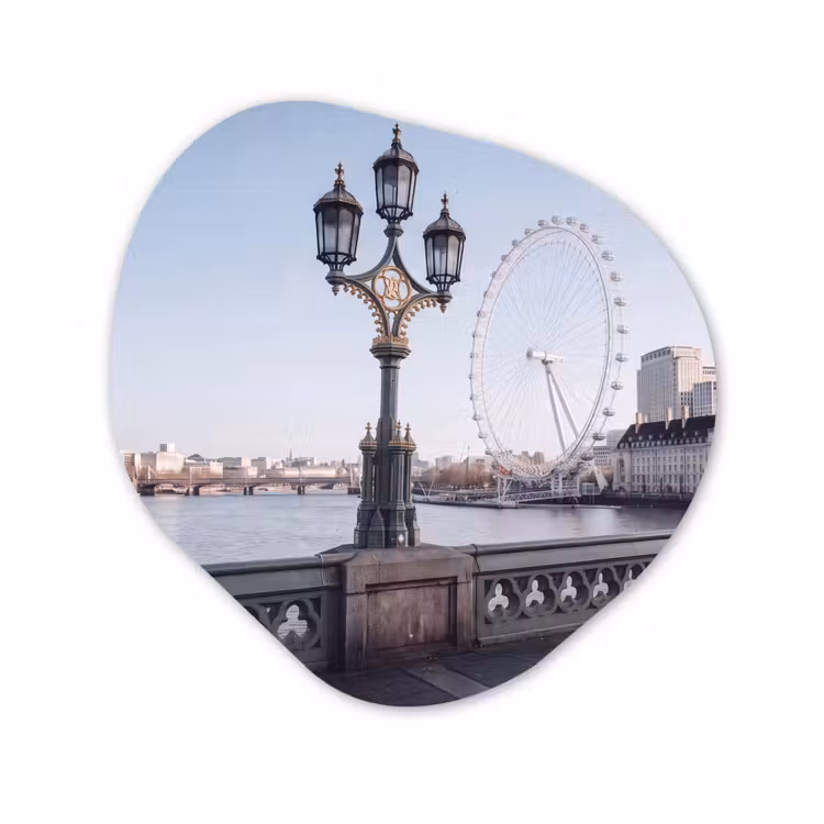 Organisch schilderij - Forex - Reuzenrad - Londen - Stad - Architectuur - Brug — 1