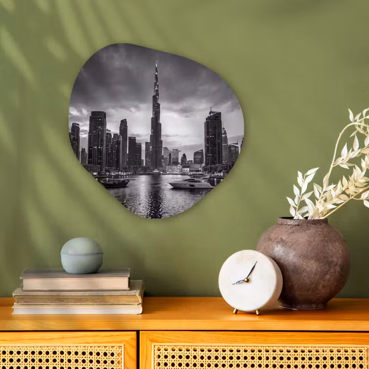 Organisch schilderij - Forex - Stad - Skyline - Architectuur - Avond - Zwart-wit — 2