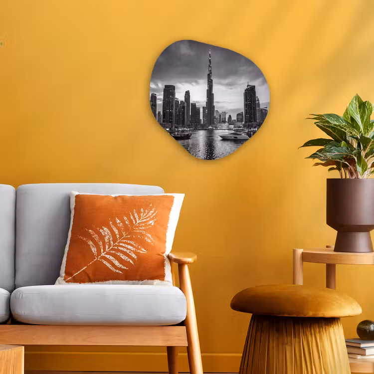 Organisch schilderij - Forex - Stad - Skyline - Architectuur - Avond - Zwart-wit — 3