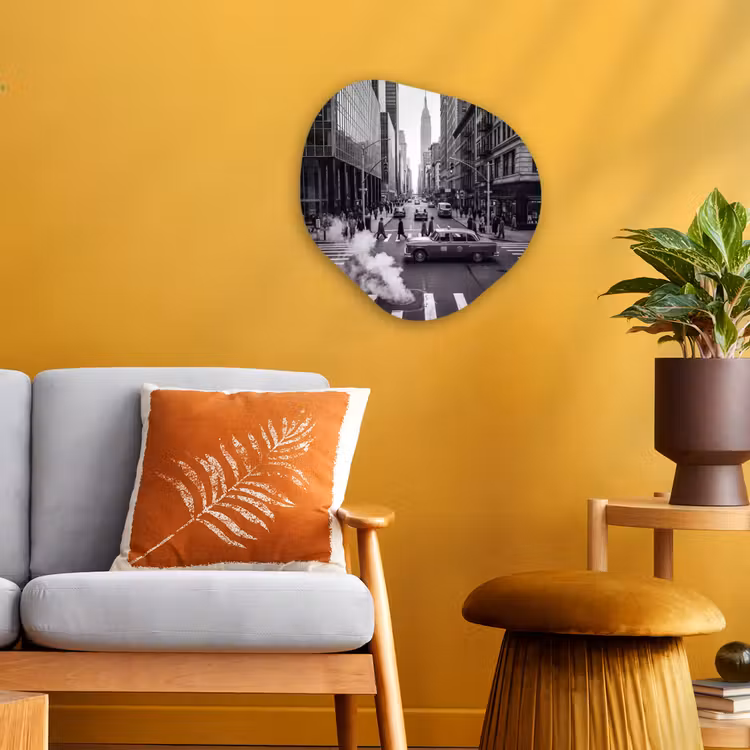 Organisch schilderij - Forex - Stad - Straat - Gebouwen - Verkeer - Zwart-wit — 3