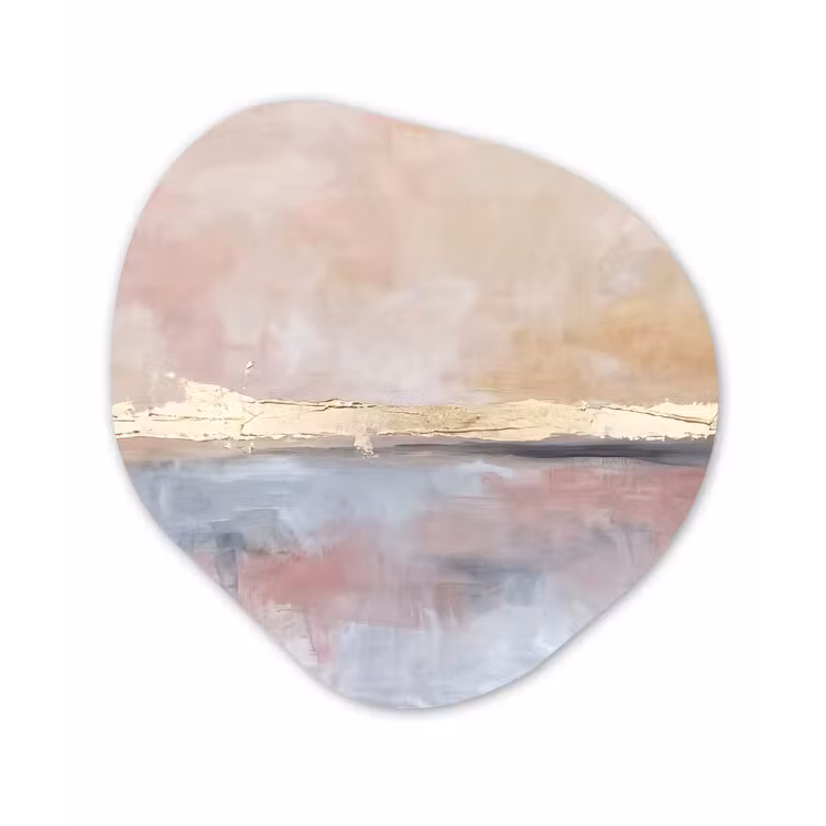 Organische vorm aluminium - Abstract - Horizontaal - Kunst - Roze - Goud — 1