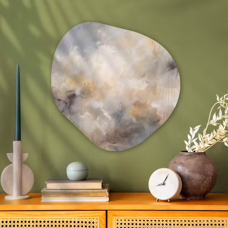 Organische vorm aluminium - Abstract - Wolken - Sfeervol - Beige - Grijs — 2