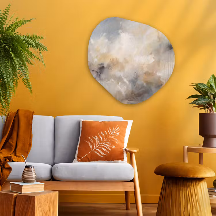 Organische vorm aluminium - Abstract - Wolken - Sfeervol - Beige - Grijs — 3