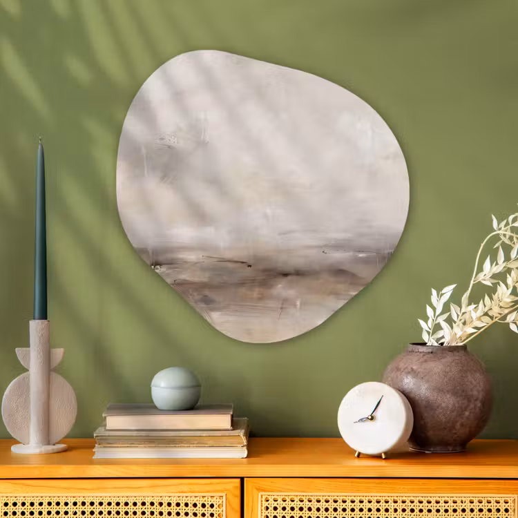 Organische vorm aluminium - Abstrakt - Landschap - Modern - Beige - Kunst — 2