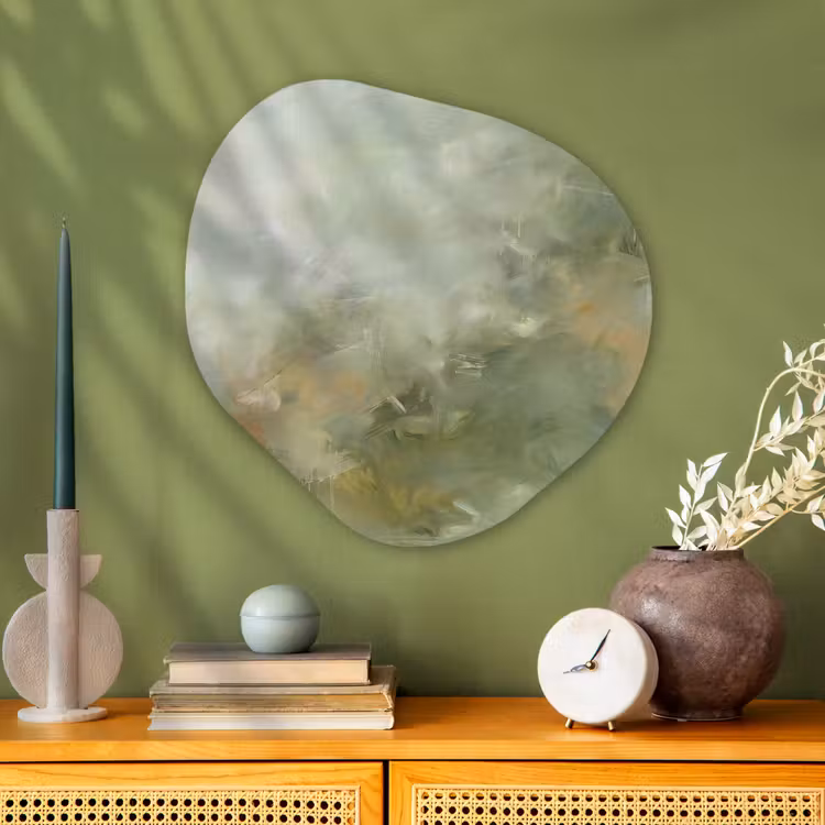 Organische vorm aluminium - Abstract - Groen - Beige - Modern - Kunst — 2