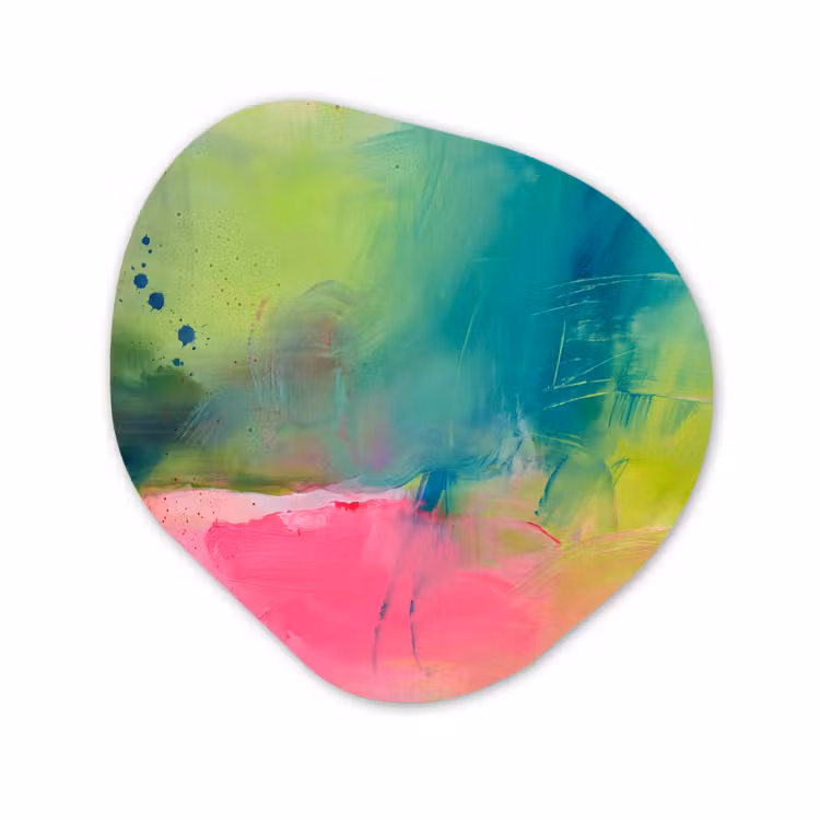 Organische vorm aluminium - Abstract - Kleuren - Modern - Groen - Roze — 1