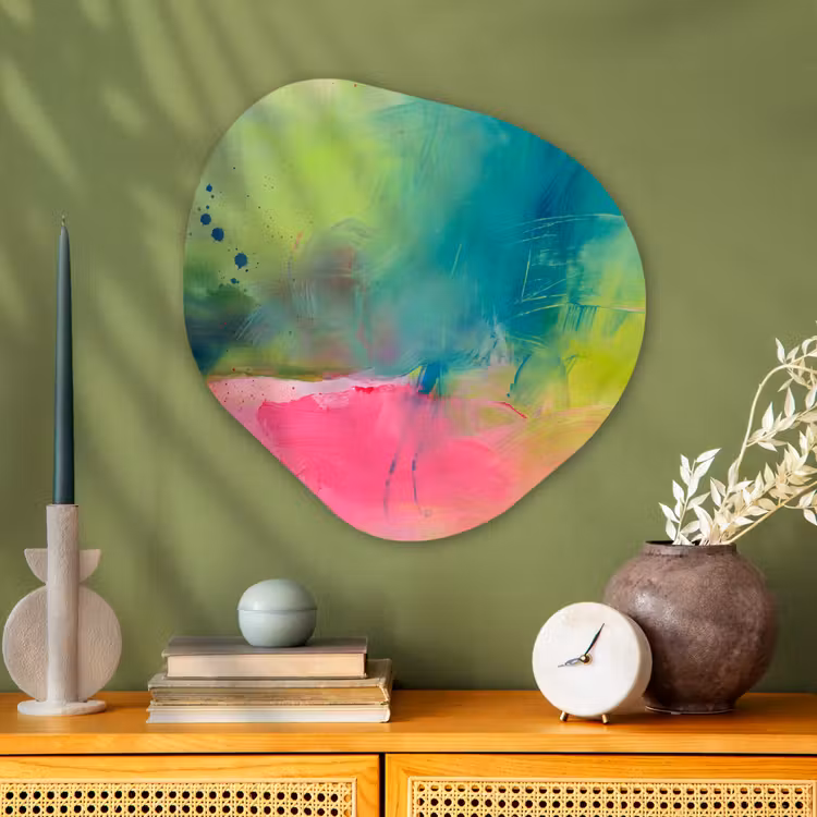 Organische vorm aluminium - Abstract - Kleuren - Modern - Groen - Roze — 2