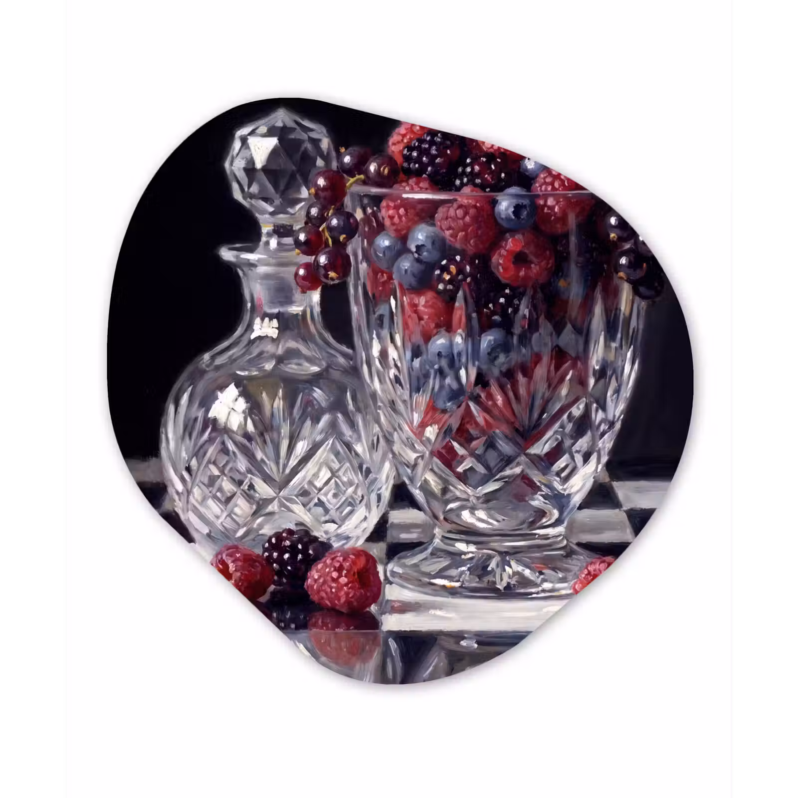 Organisch schilderij - Glas - Bessen - Kristal - Stilleven — 1