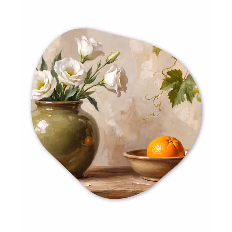 Organisch schilderij - Glas - Bloemen - Fruit - Stilleven — 1