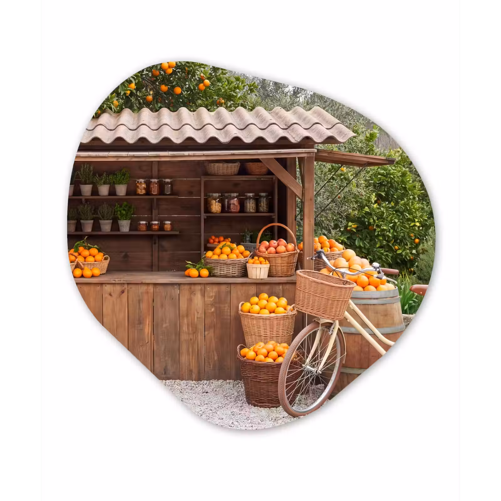 Organisch schilderij - Glas - Fruit - Markt - Landelijk — 1