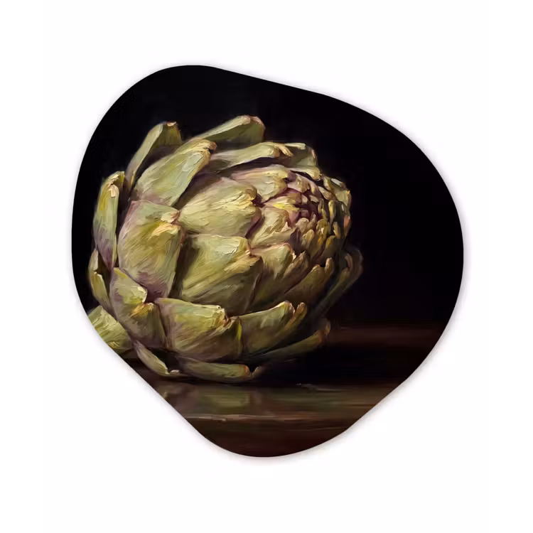 Organisch schilderij - Glas - Artichok - Eten - Klassiek — 1