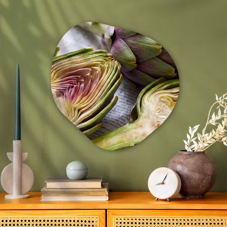 Organisch schilderij - Glas - Artisjok - Doorgesneden - Eten — 2