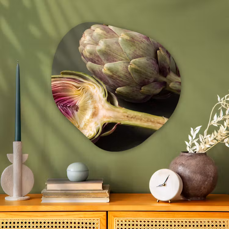 Organisch schilderij - Glas - Artisjok - Paars - Voedsel — 2