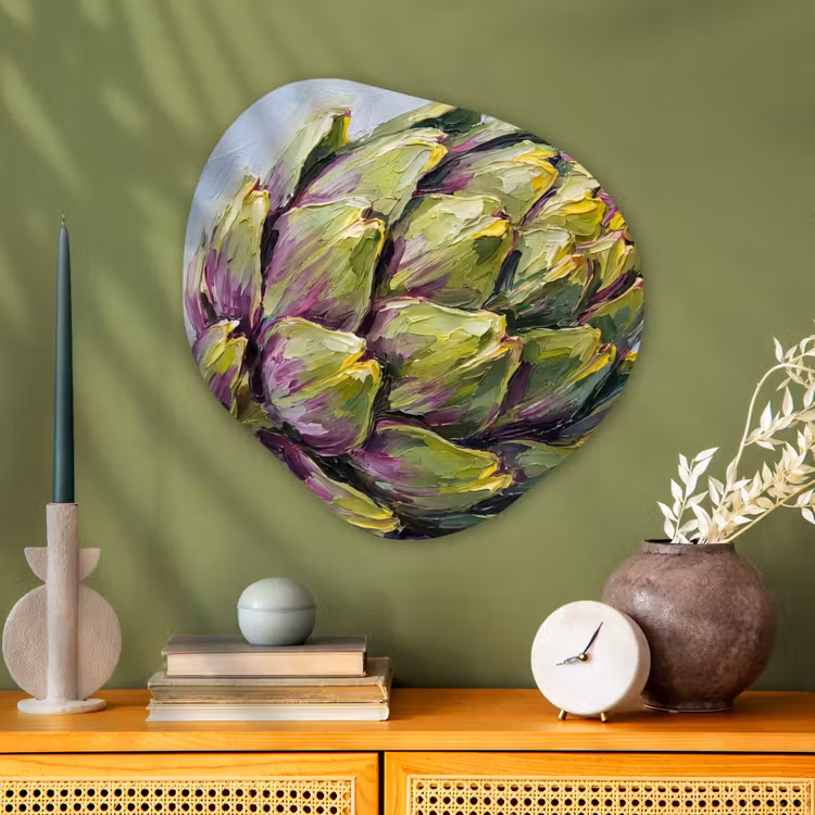 Organisch schilderij - Glas - Eten - Artisjok - Modern — 2