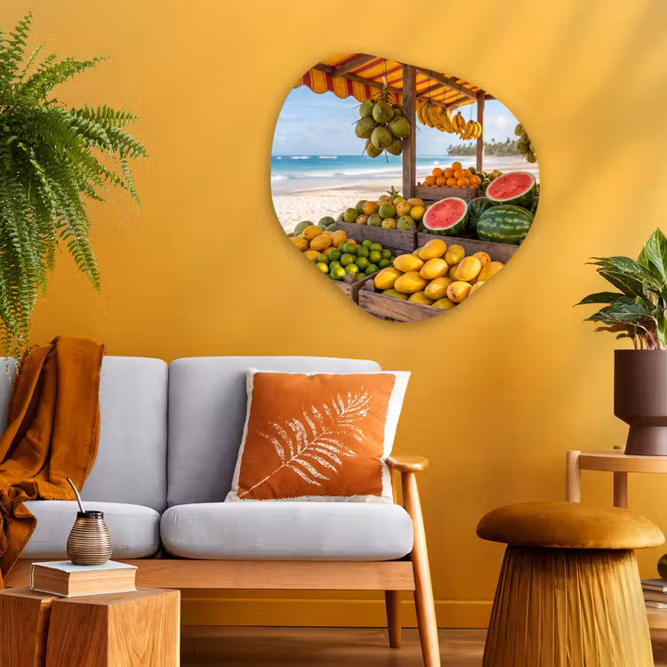 Organisch schilderij - Glas - Fruit - Strand - Tropisch — 3