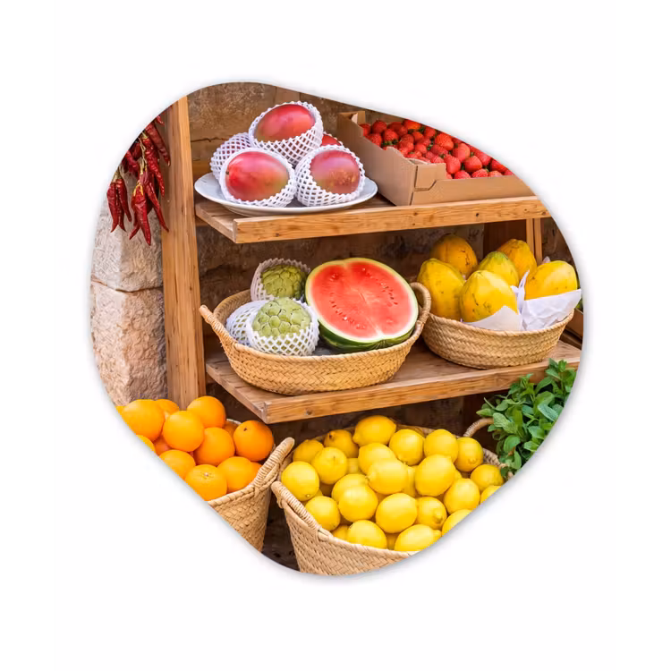 Organische vorm aluminium - Fruit - Markt - Vers — 1
