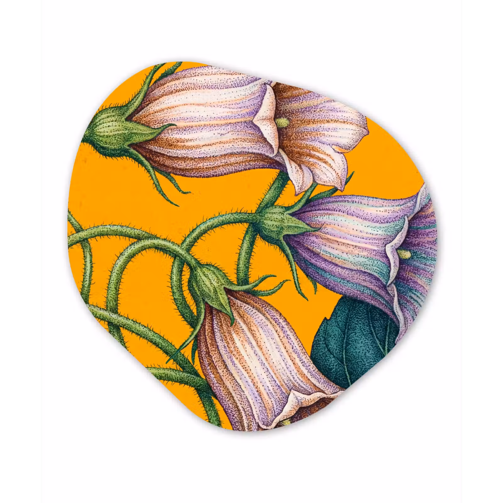 Organisch schilderij - Glas - Bloemen - Botanisch - Geel — 1