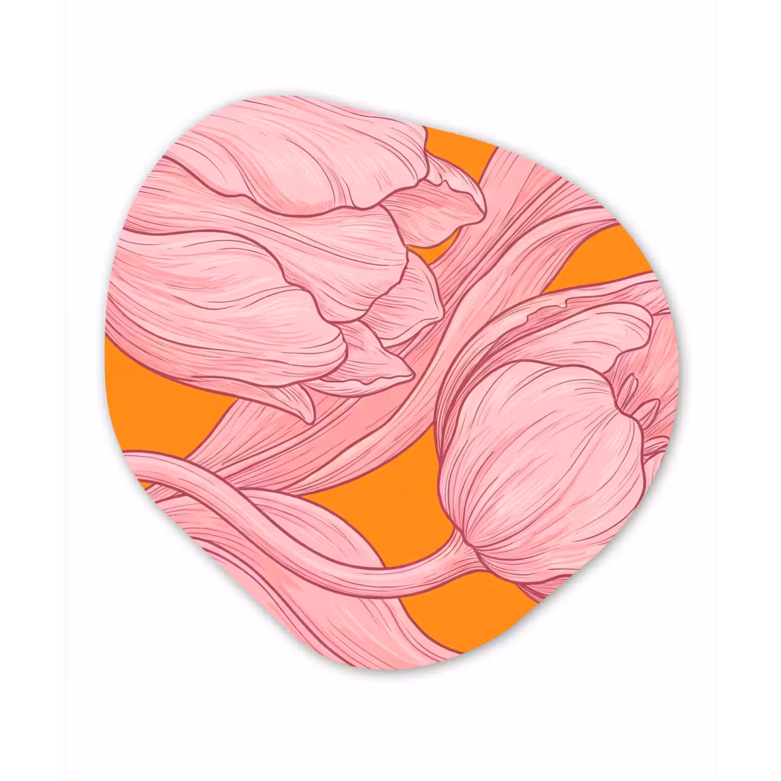 Organisch schilderij - Glas - Roze bloemen - Modern — 1