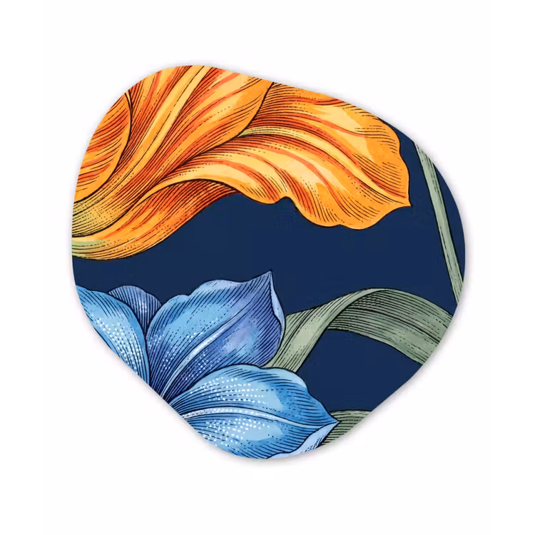 Organisch schilderij - Glas - Bloemen - Botanisch - Patroon — 1
