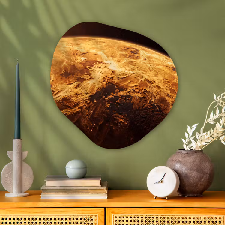Organisch schilderij - Glas - Planeet - Ruimte - Oranje — 2